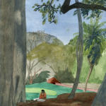 CELESTINE UNDER THE BANYAN_2007_Watercolour on paper_29.5 x 21 cm_Rs 4,000